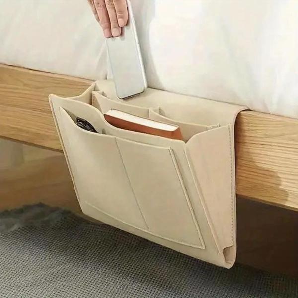 Hängende Aufbewahrungstasche am Bett, Aufbewahrungstasche für Taschentücher und Handy-Fernbedienungen, Hängetasche für die Aufbewahrung von Büchern am Bett, Aufbewahrungstasche für diverse Haushaltsgegenstände