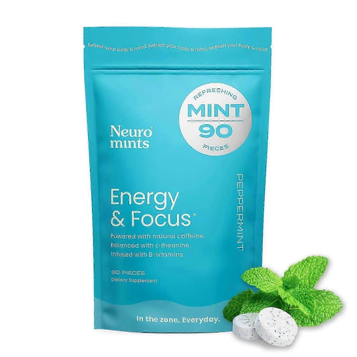 NeuroGum Energy Koffein KAUFGUMMI (Koffeinzucker mit Minzgeschmack) - Geeignet für Männer und Frauen 3pc