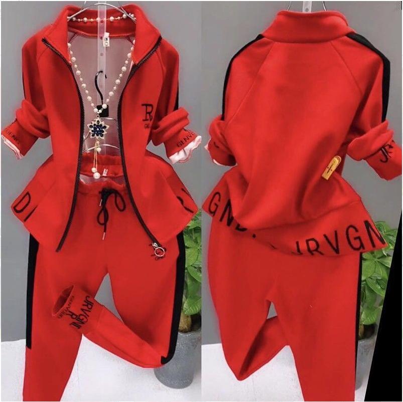 Frühling Herbst Lange Ärmel frauen Anzug Pullover und Hip Hop Harem Hosen Sport Zwei-stück Anzug L rot