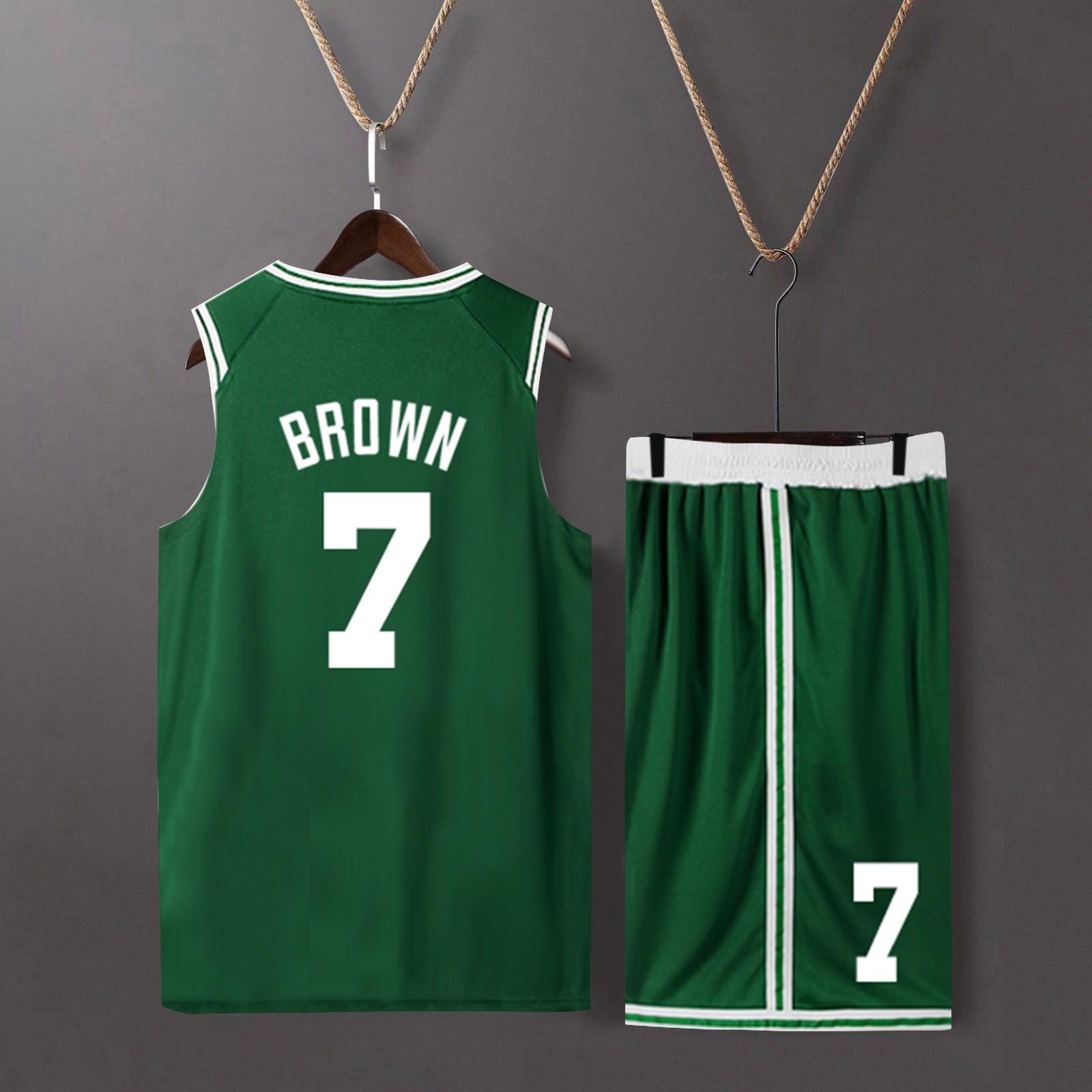 Basketball-Kleidung, Kinder-Basketball-Anzug, klassische Oberteile + Hosen, Basketball-Trikots, Anzug-Set S grün