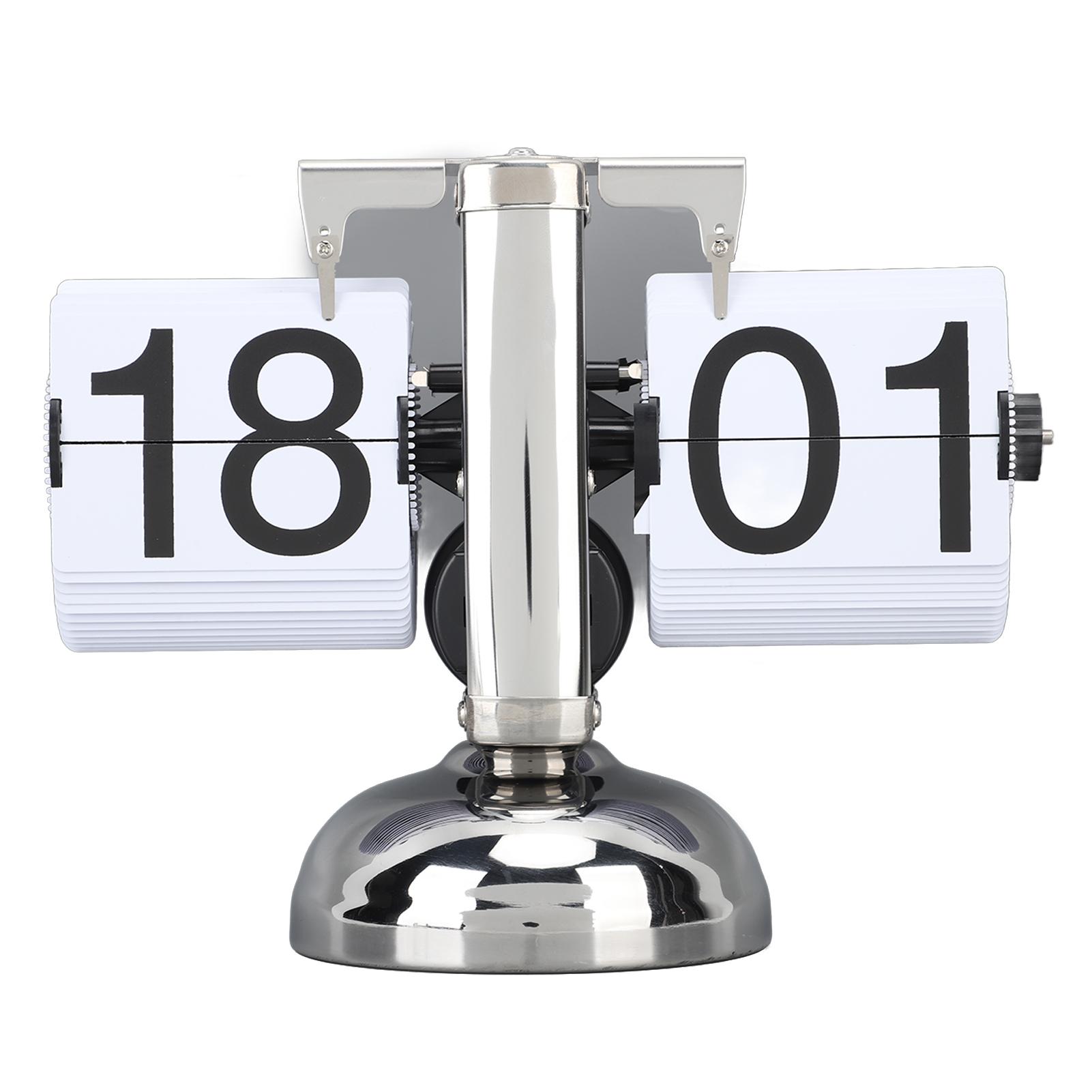 Flip Clock Große Zahl Batteriebetriebene Tisch-Retro-Flip-Uhr aus Edelstahl 304 für Zuhause