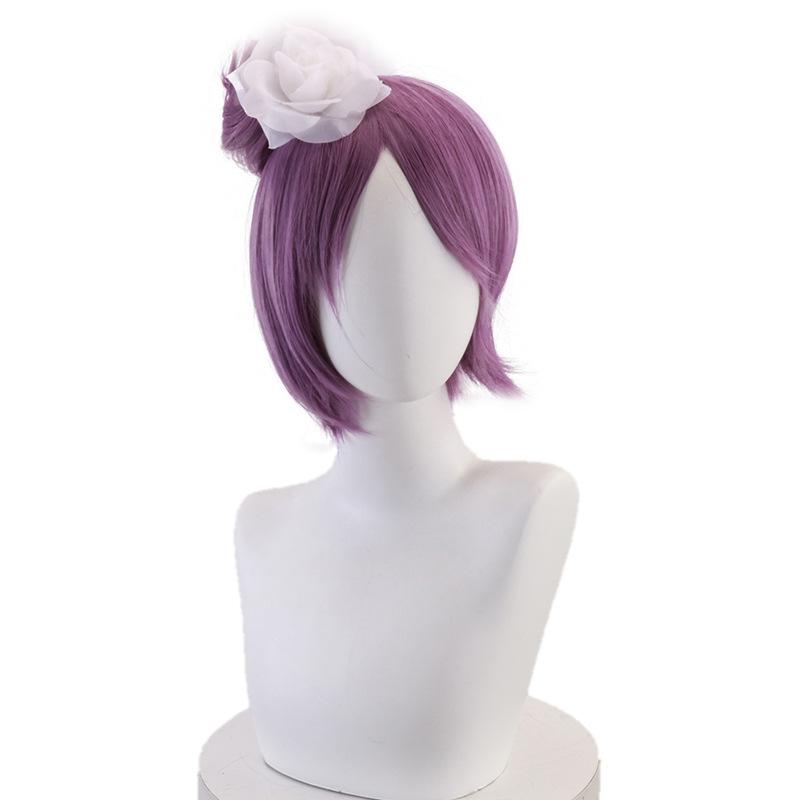 Anime Akatsuki Konan Lila Perücke Cosplay Hitzebeständiges Haar + Perückenkappe + Haarschmuck Halloween Party Rollenspiel Requisiten
