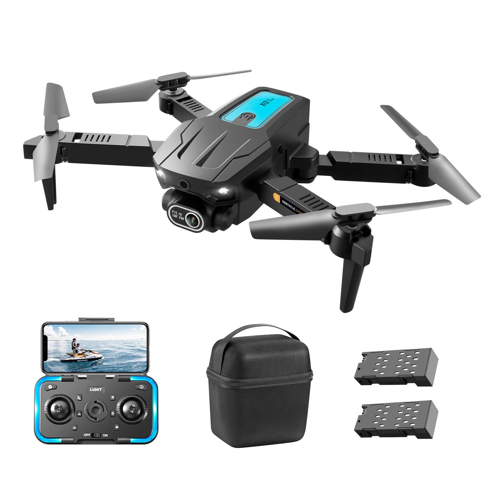 Ferngesteuerte Mini-Drohne mit Einzelkamera, faltbare kopflose 4K-Drohne mit Hindernisvermeidung Single Camera 2 Battery schwarz