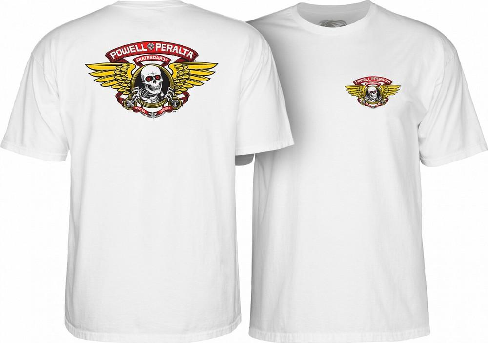 Powell Peralta WINGED RIPPER Skateboard T-Shirt WEISS Unisex T-Shirt M gray