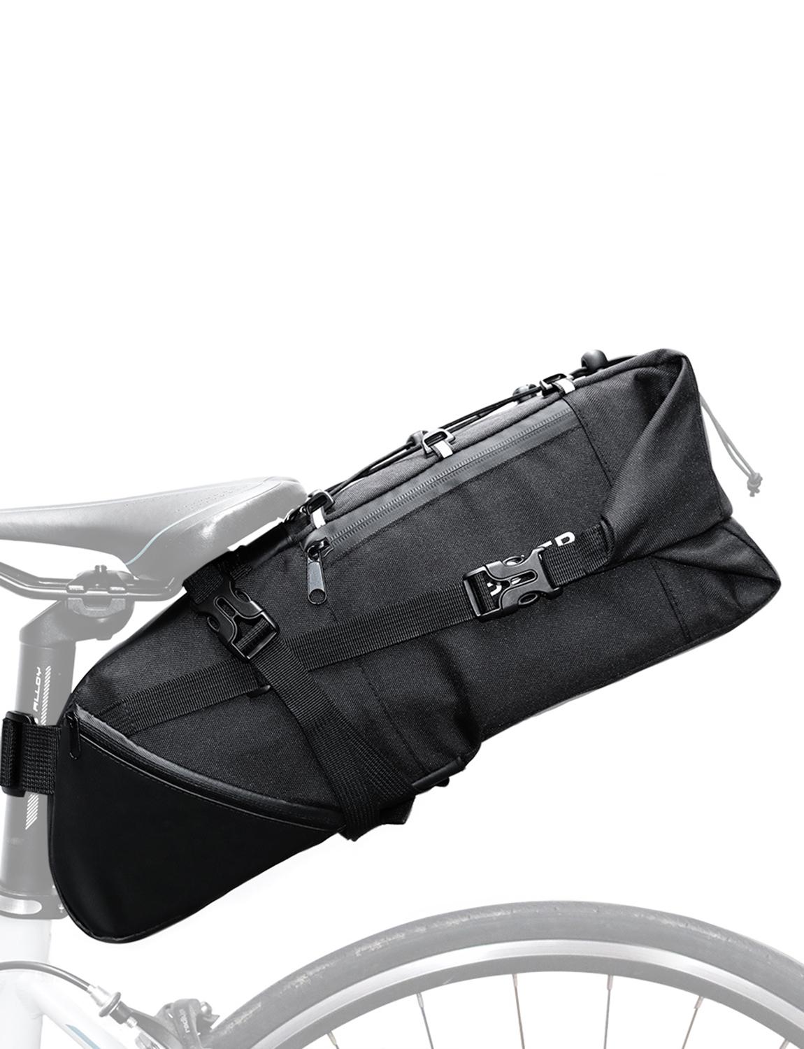 Lixada Fahrrad-Satteltasche, 3–10 l, großes Fassungsvermögen, für Mountainbikes, Straßen, MTB, Fahrrad, Radfahren, Hecktasche, Aufbewahrung schwarz