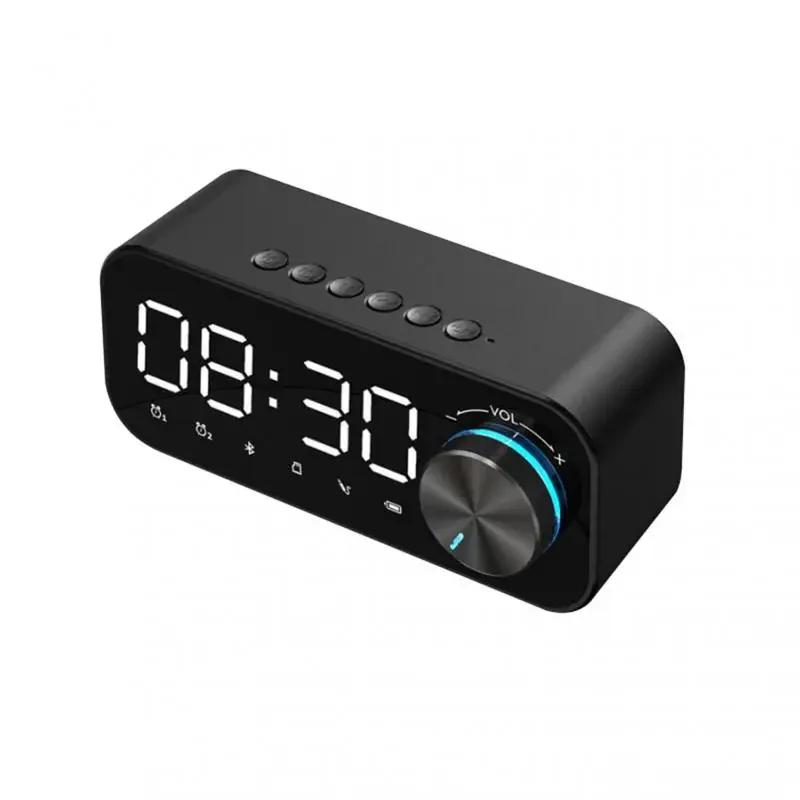 MP3 Wecker, FM Radio und Multifunktions-Musikplayer Kabelloser Bluetooth-Lautsprecher LED-Anzeige, Stereo-Bass Bluetooth-Lautsprecher schwarz