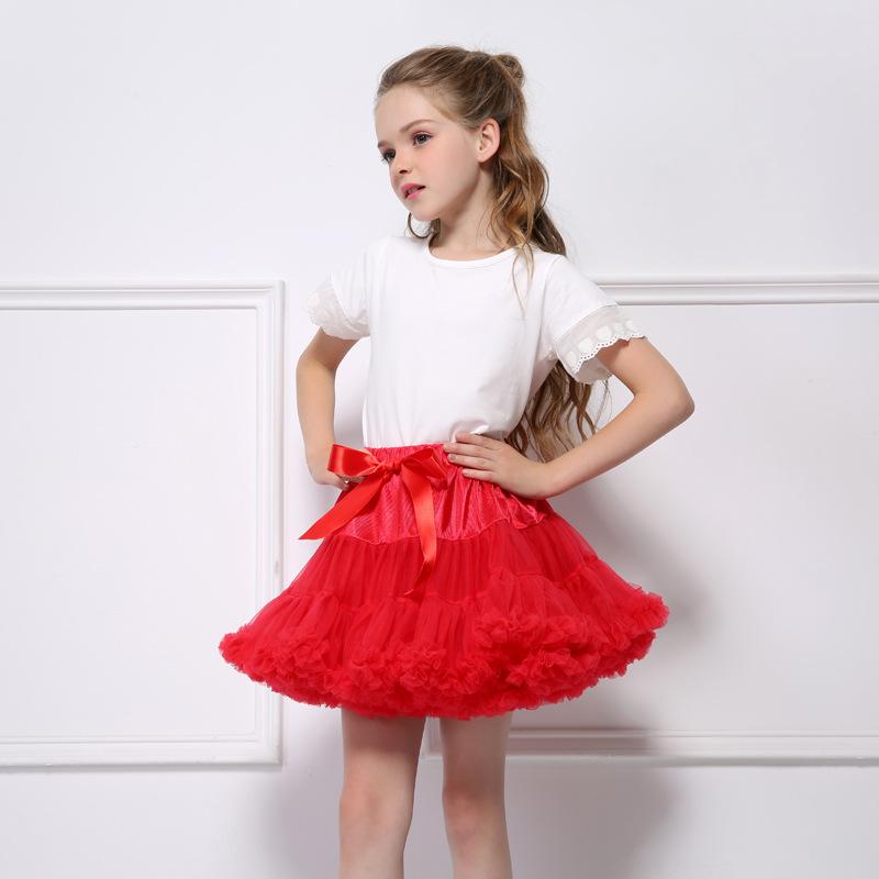 Kinder Mädchen Tüll Rock Baby Mädchen Kleidung Tutu Pettiskirt Rock Mode Mädchen Kleidung Prinzessin Röcke Rock Für Mädchen Kleidung 3-4years dunkelrote