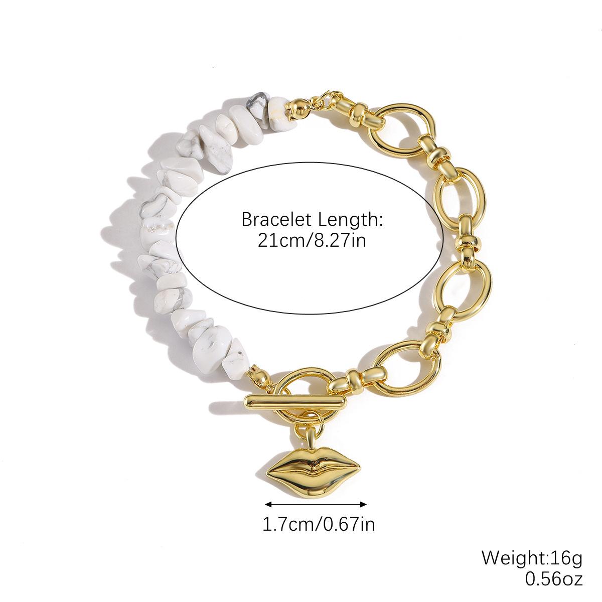 Halskette für Frauen Schmuck Geformter Anhänger Halskette Weiblich Schlichte Mode Unregelmäßiger Farbiger Stein Armband Halskette Set Elegante Halskette