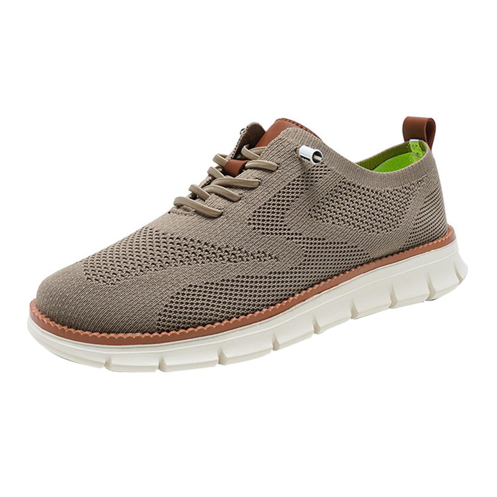 Herren Wearbreeze Schuhe Walking Ultra Bequeme Breeze Schuhe für Herren Rutschfest Mesh Atmungsloch Kleider-Sneaker Business-Schuhe 44 khaki