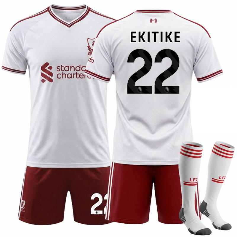 2627 Rote Armee Trikot Club Nr.. 11 Salah Team Uniform Kinder Liverpool Auswärts Weiß Fußball Uniform Anzug XXXL