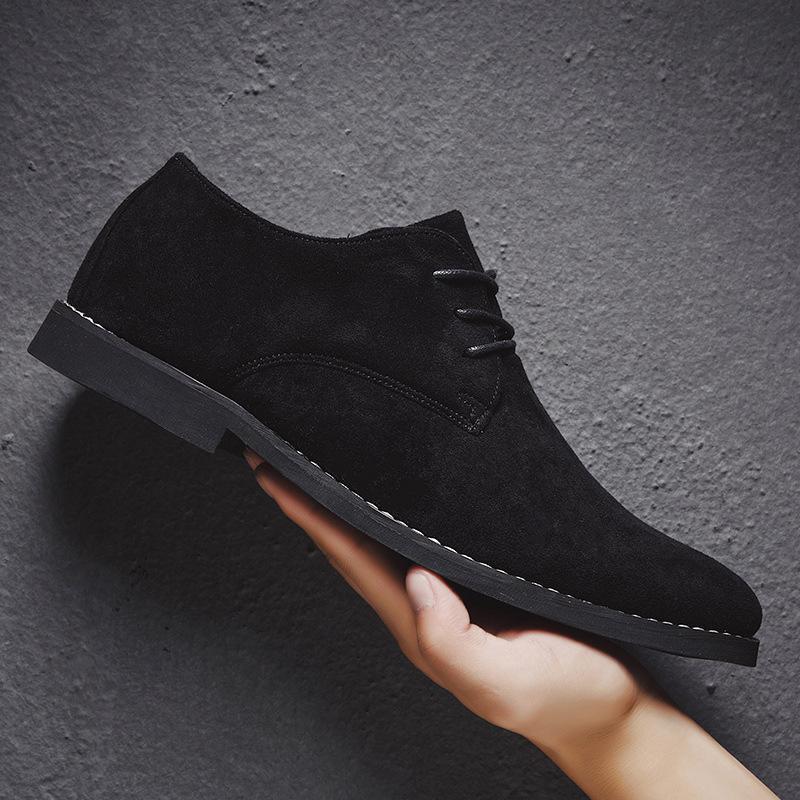 Mode Frühling Herbst Mode Spitz Wildleder Herren Freizeitschuhe Herren Businessschuhe 43 schwarz
