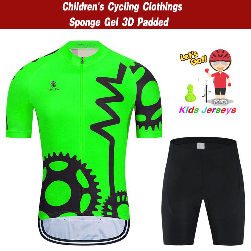 2026 Kinder Radsportbekleidung Fahrradbekleidung Kurzarm Trikot mit Shorts Set Junge Mädchen MTB Rennrad Anzüge Ropa De Ciclismo S