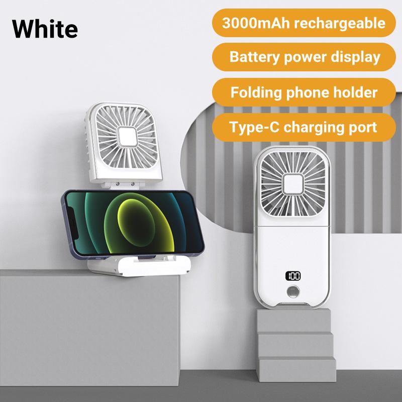 Faltbarer Nacken-Hängeventilator Kühlung Desktop-Kühlung Handheld USB Mini-Ventilator Camping Leise Ventilator Luftkühler für Sport weiß