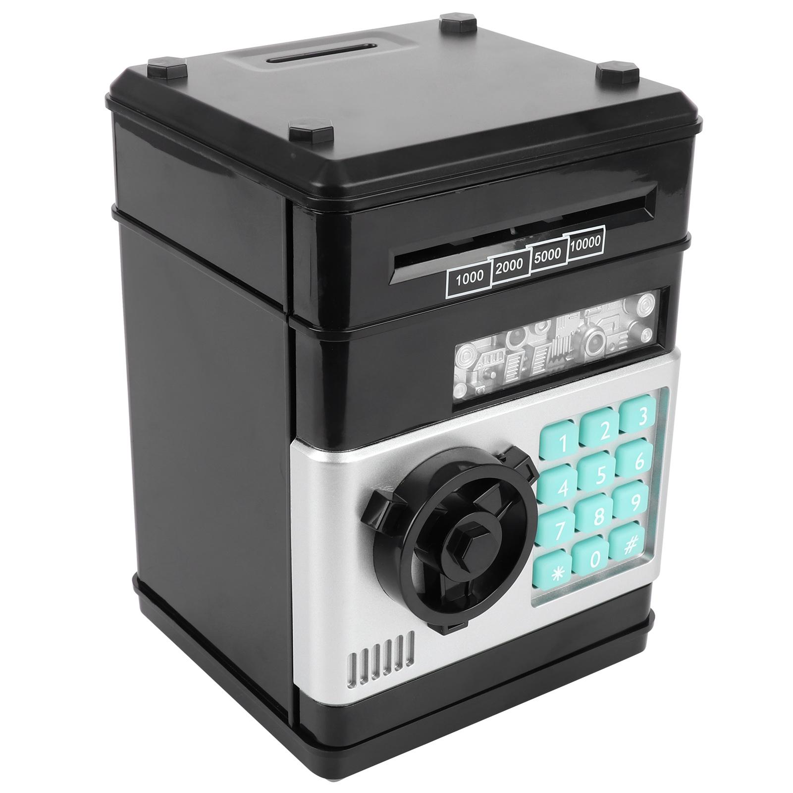 Elektronisches Sparschwein, Simulation, Geldautomat, Passwort, Geldbox, Münzen, Spardose, Geschenk für Kinder, Schwarz