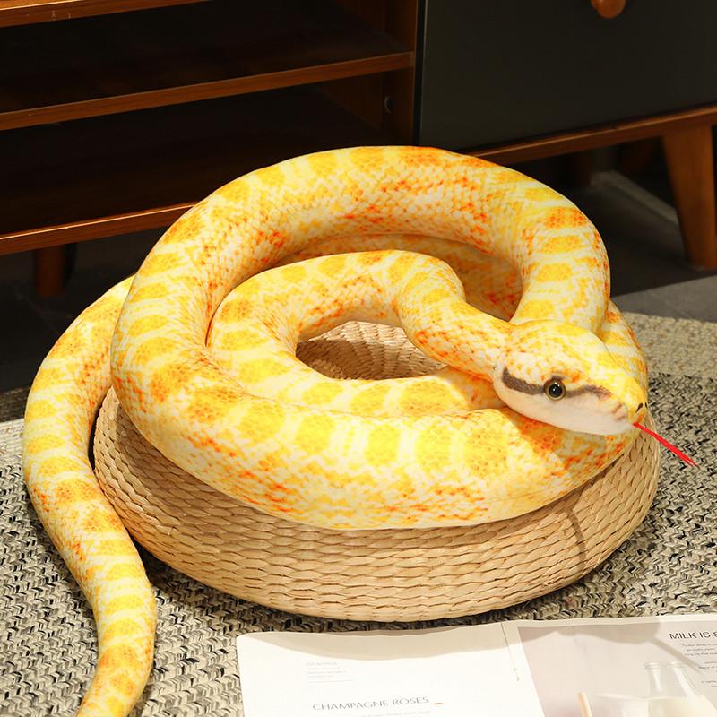 300 cm lange, realistische Plüschschlange – Riesenboa-Kobra – Kreative Deko-Geschenkidee für Jungen zum Geburtstag 100cm very small beige