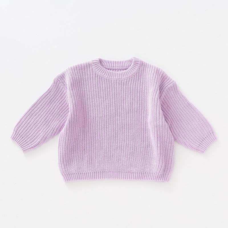 Kinderkleidung Pullover Strickpullover Einfarbig Mädchenpullover 130 gray