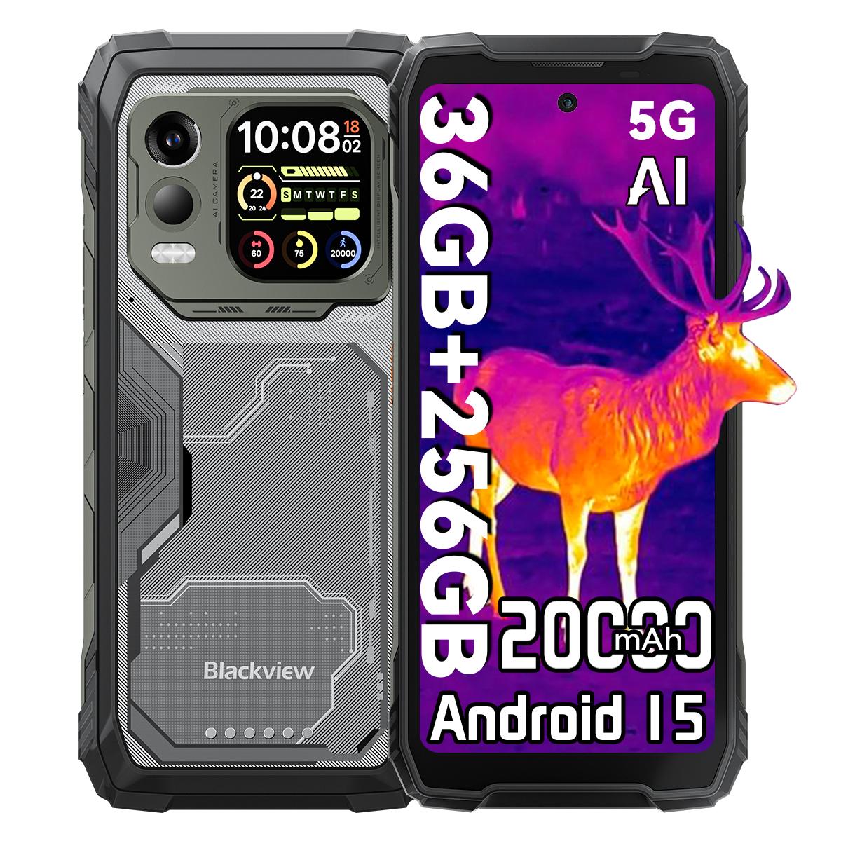 Blackview XPLORE 1 Pro 5G KI Outdoor Smartphone 48GB+512GB Wärmebildkamera Handy 12+256 schwarz