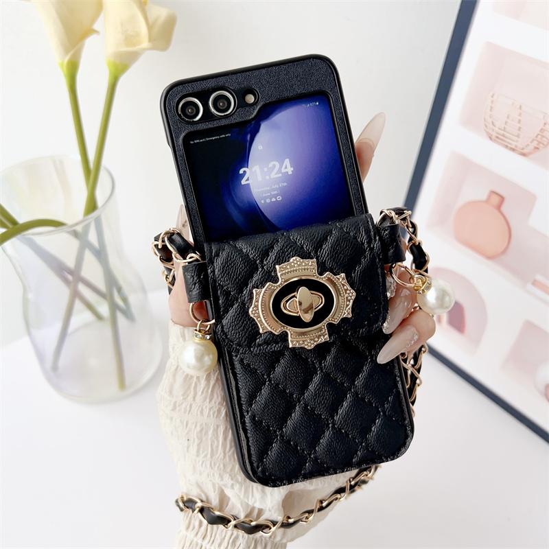 Für Samsung Galaxy Z Flip 7 6 5 4 3 5G Flip7 Flip6 Handyhülle Crossbody Luxus PU-Leder Geldbörse Kartenetui Stoßfeste Schutzhülle For Galaxy Z Flip 3