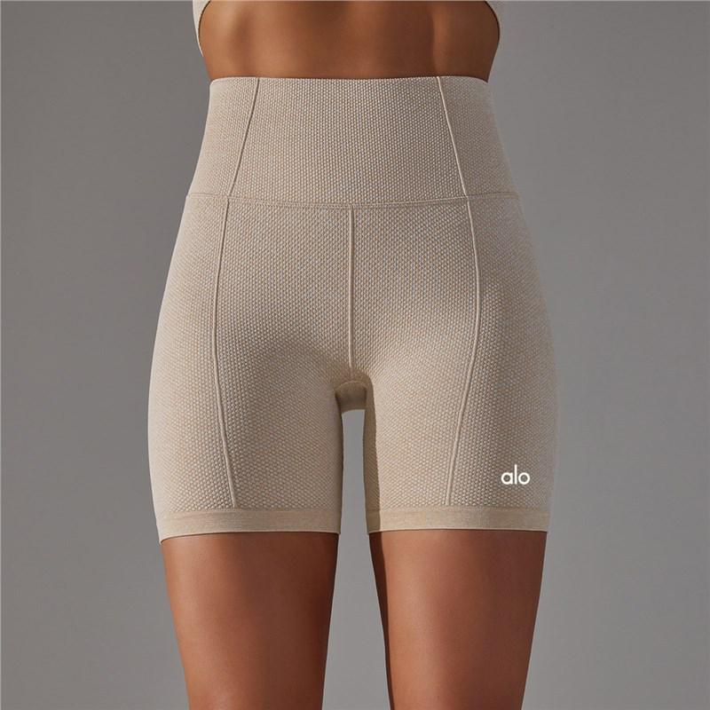 Nordamerika Alo Yoga Hohe Taille Damen Bauchkontrolle Po-Lifting Yoga-Shorts Large beige