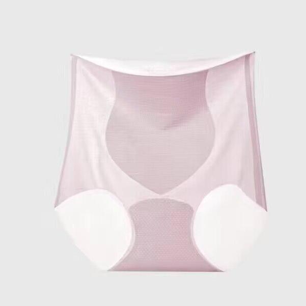 Ultradünnes Höschen mit hoher Taille, Damenunterwäsche, Eisseide, ohne Spuren, Maske, nackt, sinnlicher Sex, Bauchstraffung, Gesäß, Pfirsich-Hüft-Dreieckshöschen 2XL rosa