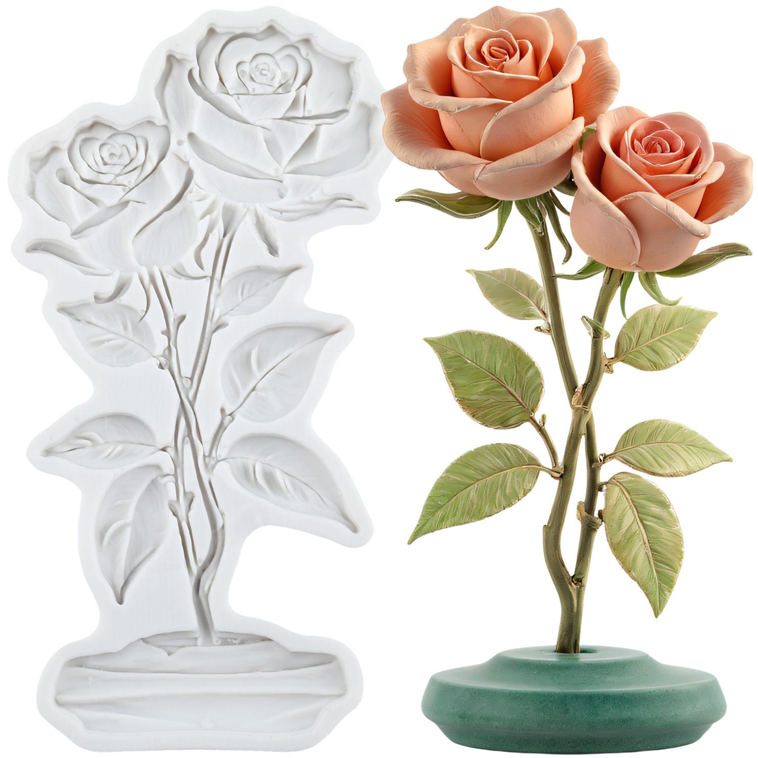 Blume Blatt Silikonform Rose Gänseblümchen Hibiskus Blume Blatt Fondantformen Kuchendekorationswerkzeuge Cupcake Topper Süßigkeiten Harz Ton Schokolade Gumpaste Form graue