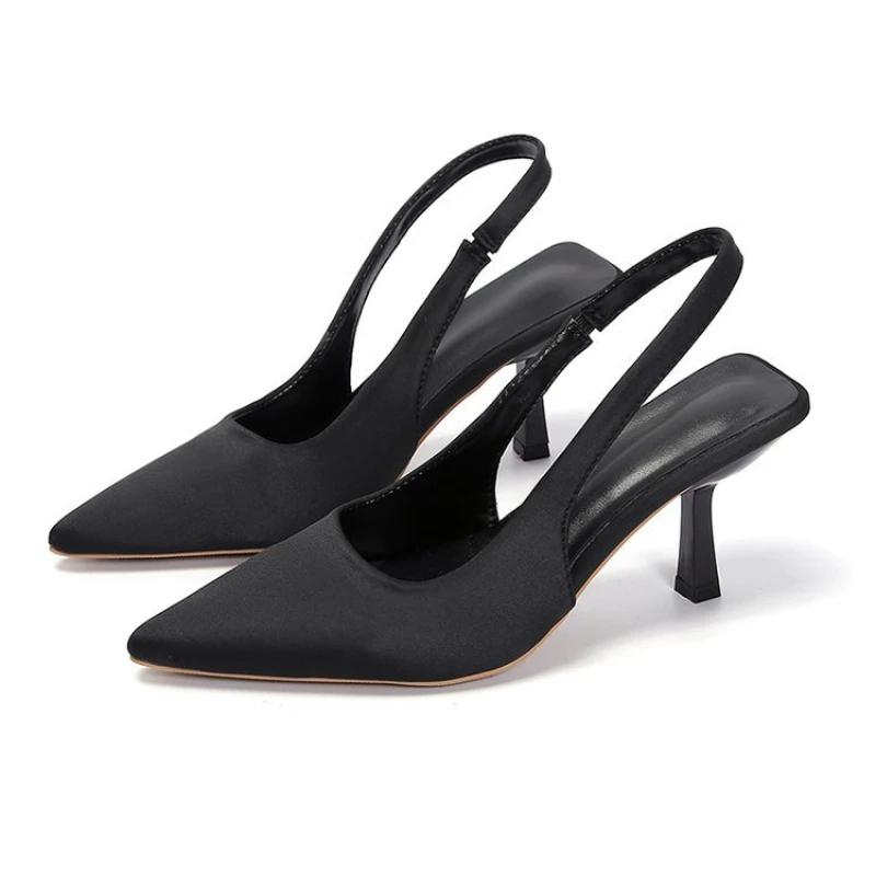 Neue Sexy Frauen High Heels Luxus Spitz frauen Pumps Mode Flachen Sandalen Stiletto Heels Frauen Party Hochzeit Schuhe 43 schwarz