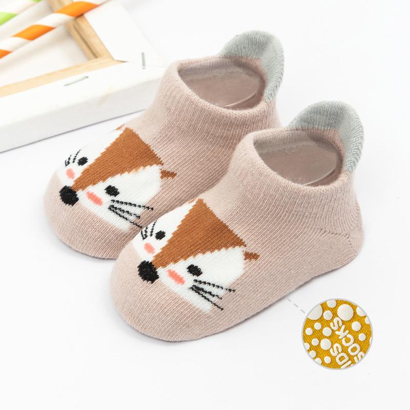 Winter Frühling Anti Slip Baby Socken Niedlichen Cartoon Tier Brief Drucken Kleinkind Kinder Boden Socken Gummi Sohlen Baby Junge Mädchen socken S