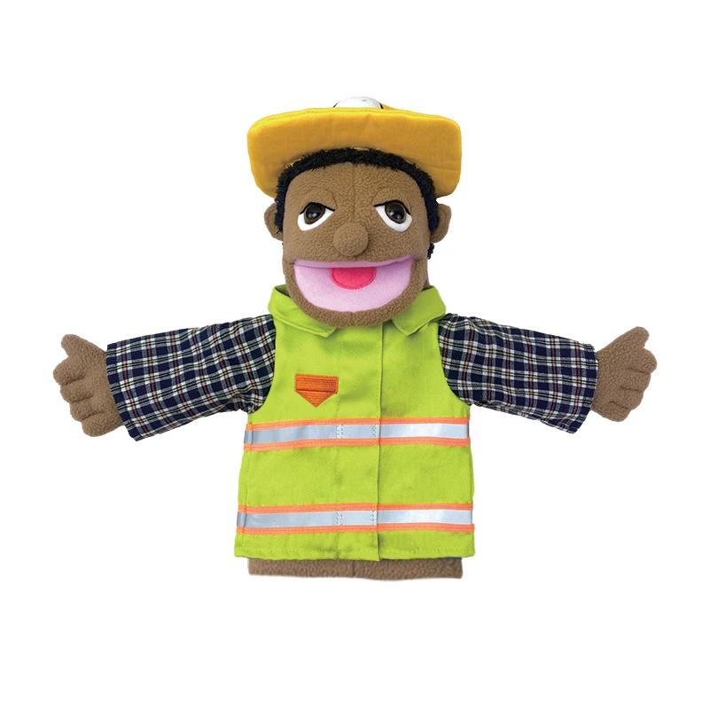 Niedliche Cartoon-Berufsserie Handpuppe Plüsch Arzt Polizist Krankenschwester Lehrer Job Puppe Bauchrednerpuppe 40cm