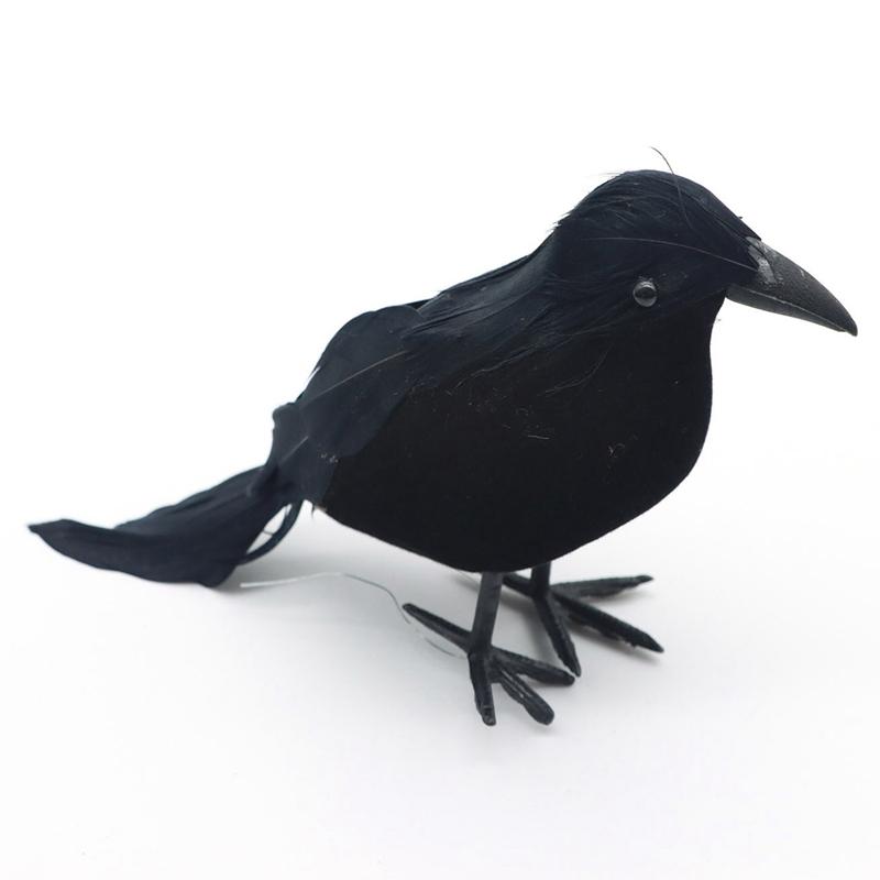 Halloween Schwarze Krähe Dekoration Simulation Gefälschte Vogel Tier Scary Spielzeug Modell Für Halloween Party Dekoration Horror Requisiten 1PC schwarz