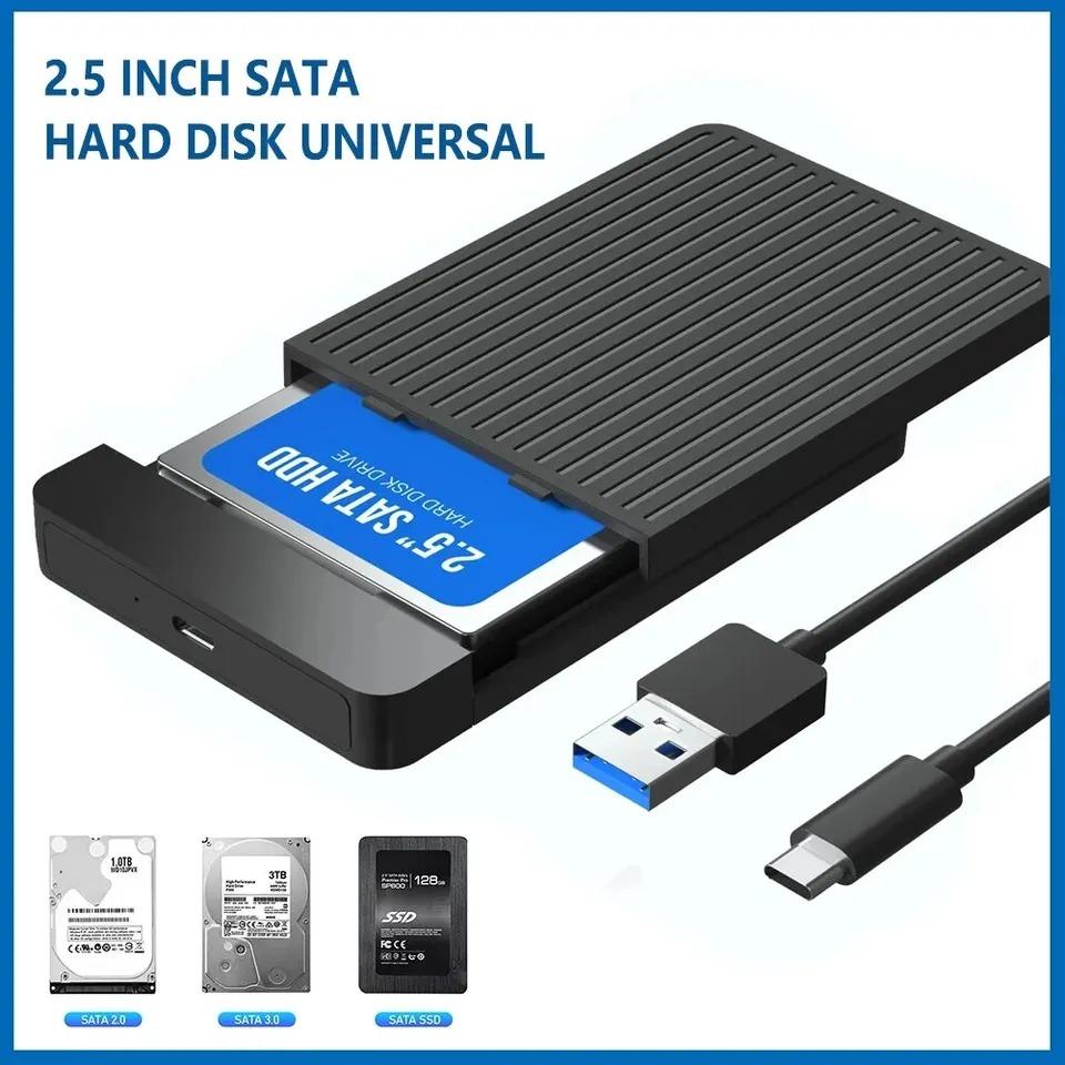 2,5-Zoll-SSD-Gehäuse, SATA-zu-USB 3.1-Festplattengehäuse für mobile Festplatten, HDD-Typ USB-C-Gehäuse, unterstützt SSD-HDD-Kapazität bis zu 6 TB USB3.1 interface