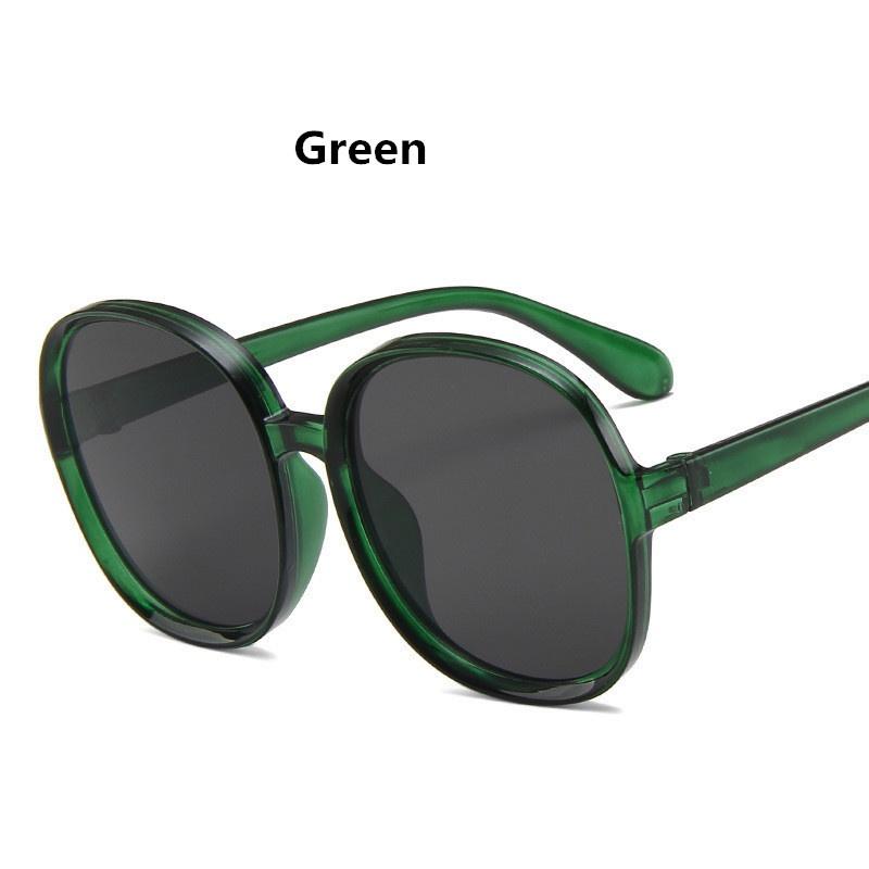 Runde Sonnenbrille für Damen, übergroß, für Damen, modisch, für Herren, Kunststoff, Outdoor, Sonnenbrille mit Farbverlauf, UV400, Gafas de Sol, modisches Accessoire, nicht polarisiert grün