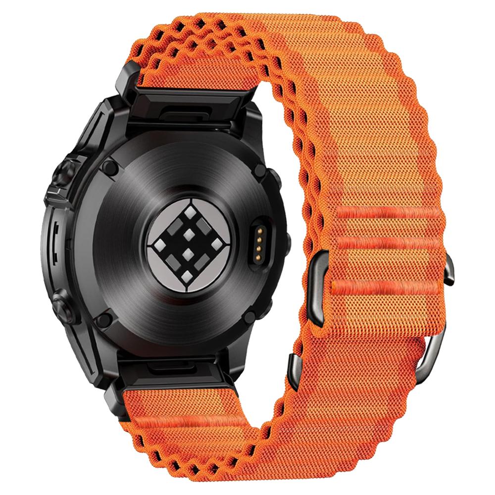 Nylon 26mm 22mm Armband für Garmin Instinct 3/Fenix 8 7 7X 6 6X 5X Sportband für Tactix 8/Quatix 8/Epix Gen 2 QuickFit Uhrenarmband QuickFit 22mm orange