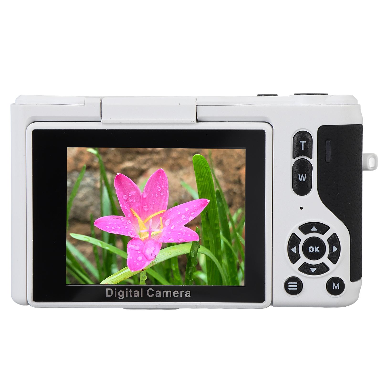 Digitalkamera 4K 64MP 180 Grad Flip-Screen Mehrere Beauty-Filter Anti-Shake Autofokus 16x Zoom weiß