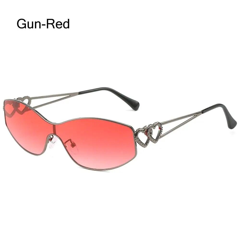 Futuristische randlose Sport-Sonnenbrille für Damen und Herren, trendige Wrap-Around-Sonnenbrille zum Autofahren und Angeln, einteilige Y2K-Sonnenbrille