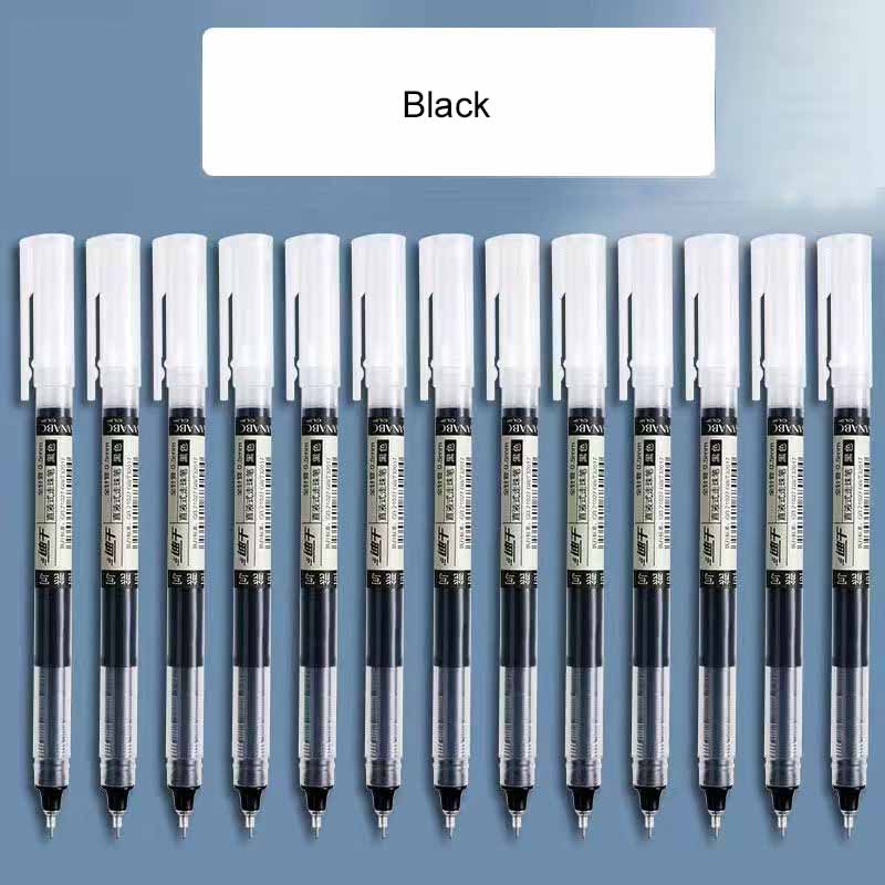 0,5 mm Schnelltrocknend Große Kapazität Glatte Rollerballstifte Gelstift Nadelspitze Feine Linie Schreiben Schul- & Bürobedarf 12pcs schwarz