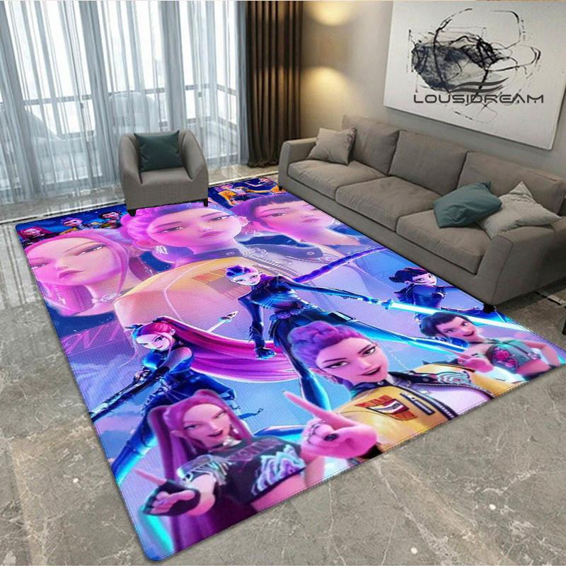 KPop Dämonenjäger Teppich rutschfester Teppich Außen Teppiche Bereichsteppich Haus Schlafzimmer Dekor Teppich für Schlafzimmer Geburtstagsgeschenk 60x90cm