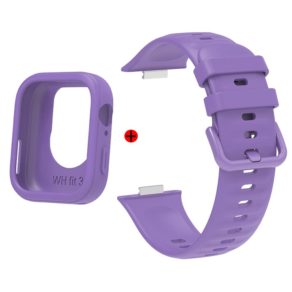Für Huawei Watch Fit 3 Armband Silikon Uhrenarmband und Uhrengehäuse Ersatz Langlebig und Verstellbar 2-in-1 For Huawei Fit 3 pink