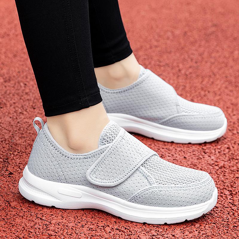 Mode Ältere Diabetikerschuhe Damen Sneaker Große Größe Plus Dünger Verbreiternde Schuhe Herren Sneaker Verstellbarer Fußschwellungsschuh Lässig 44 grau