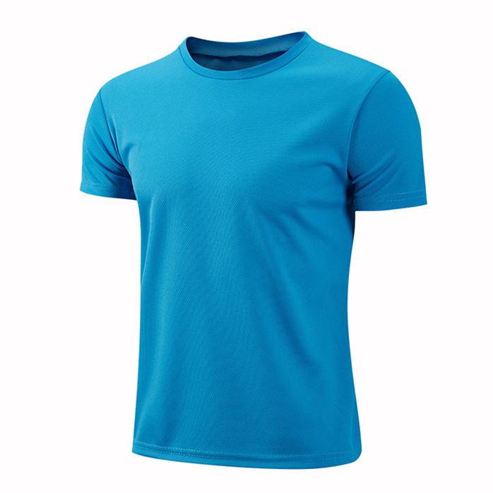 Sommer-Rundhals-T-Shirt, schnell trocknende Kleidung, Arbeitskleidung, kurzärmeliges T-Shirt 4XL see-blaue