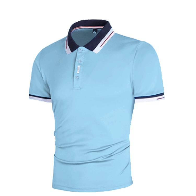 Poloshirt Herren Solid Casual Baumwolle Polo Herren Slim Fit Stickerei Kurzarm Herren Polo XXXXL see-blaue