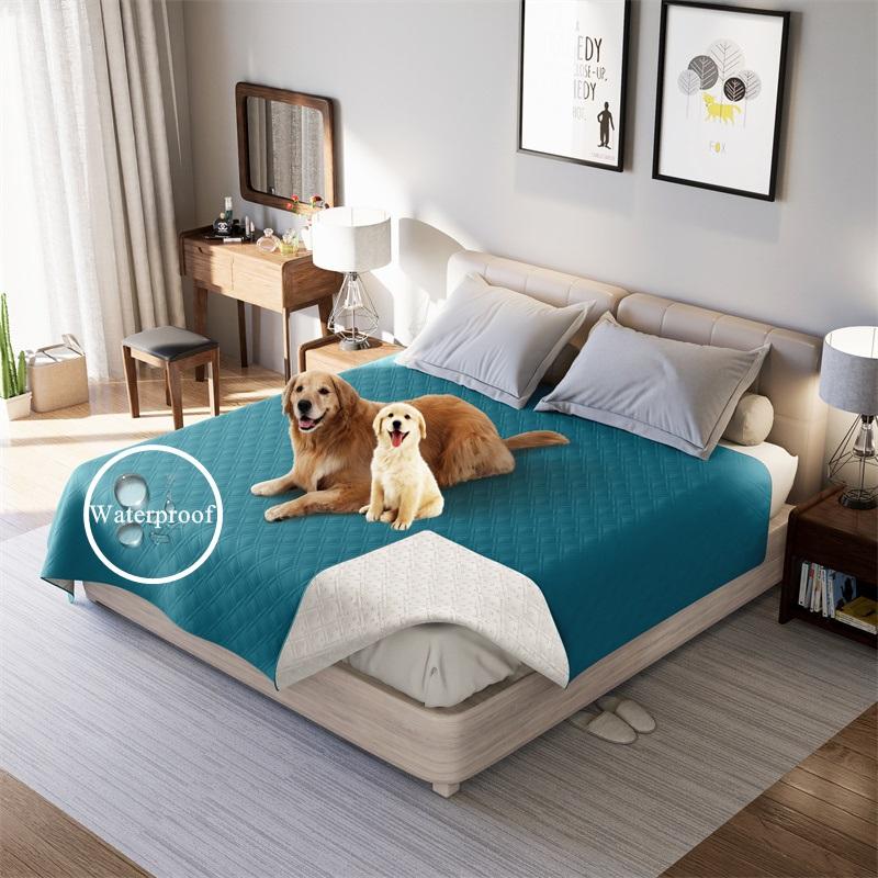 Wasserdichte Tagesdecke, waschbar, für Haustiere, Hunde, Katzen, Kinder, Urinauflage, Bettlakenbezüge, gesteppte Matratzenauflagen, rutschfester Matratzenschoner 172x208cm (68x82in)M