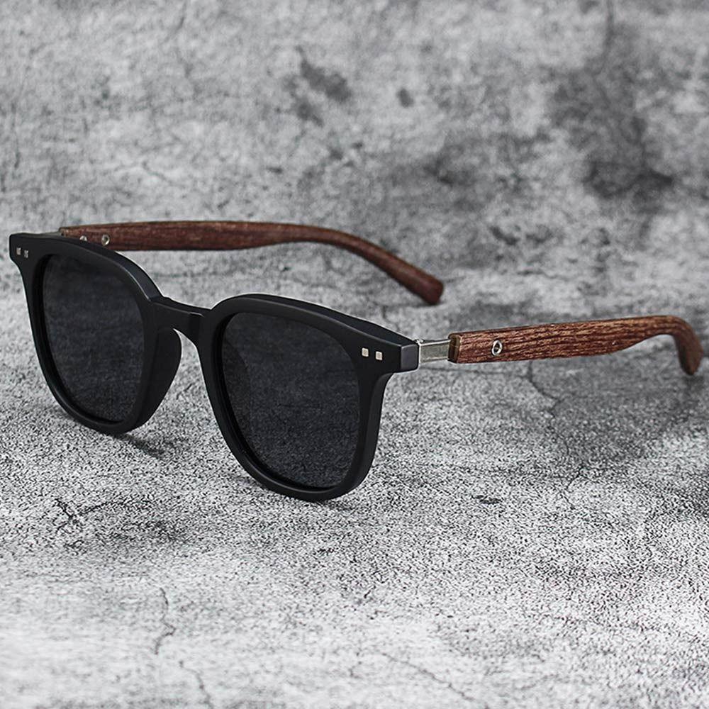 Neue UV-Schutz Sonnenbrille mit Holzmaserung Outdoor Street Pography Quadratischer Rahmen Sonnenbrille Radsportbrille für Damen & Herren
