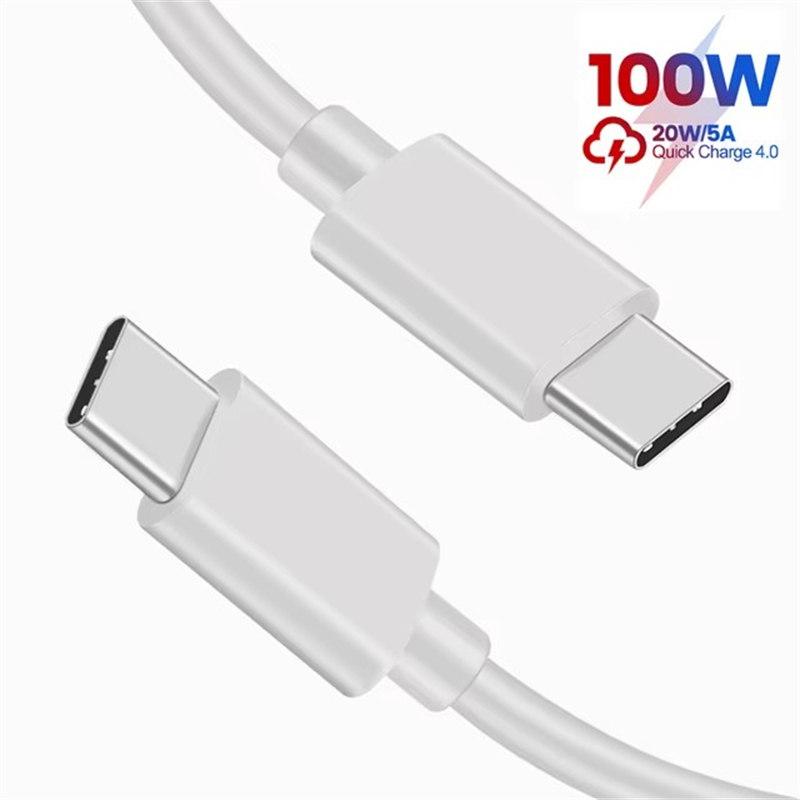USB Kabel PD100W USB C zu Typ C Schnelle Ladekabel für Xiaomi Samsung Huawei MacBook iPad 5A Handy Kabel USB Kabel Typ C 1 M weiß
