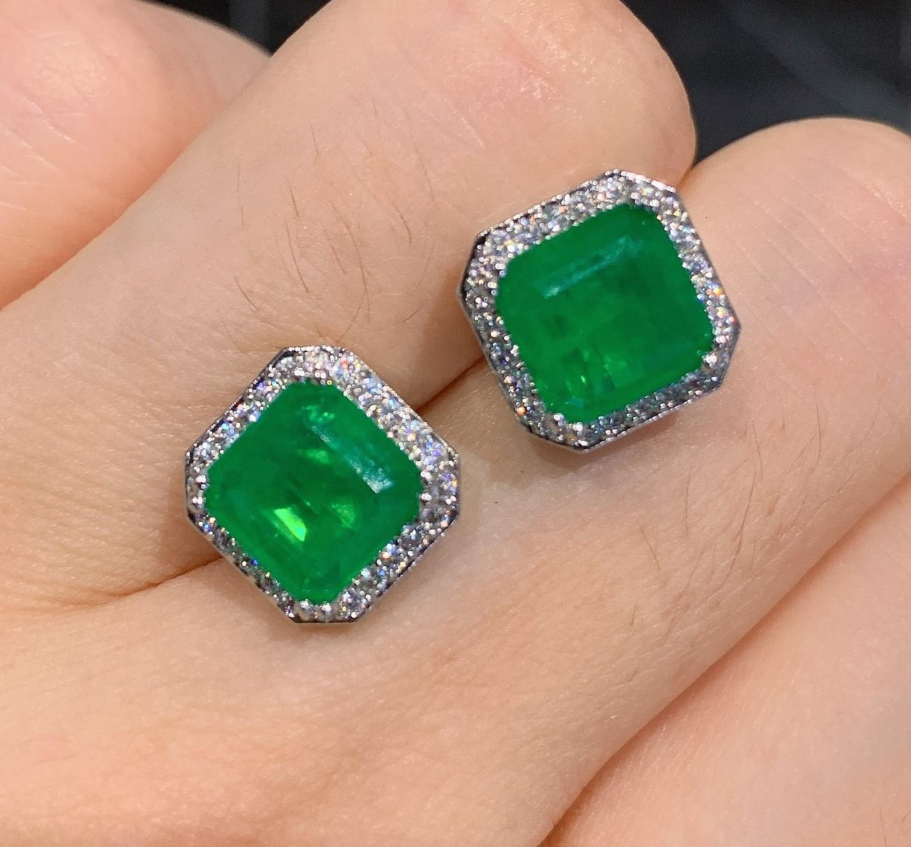 Glänzende Damen für Ohrringe Grün Hellblau Quadrat Zirkon Ohrringe Mode Party Schmuck Damen Schmuck Stecker green