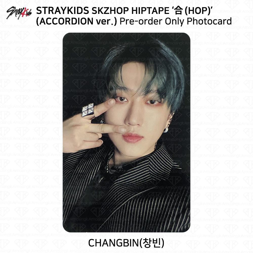 Stray Kids SKZHOP HIPTAPE HOP Akkordeon Offizielle Fotokarteneinheit Monochrom Changbin- Accordion ver#1