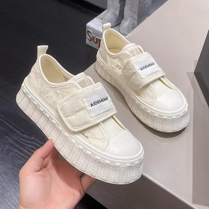 Canvas Schuhe Damen Neu Sommer Atmungsaktives Mesh Schnürung Einschlupf Mesh Schuhe Plateau Weiße Schuhe Lässige Board Schuhe 40 gray
