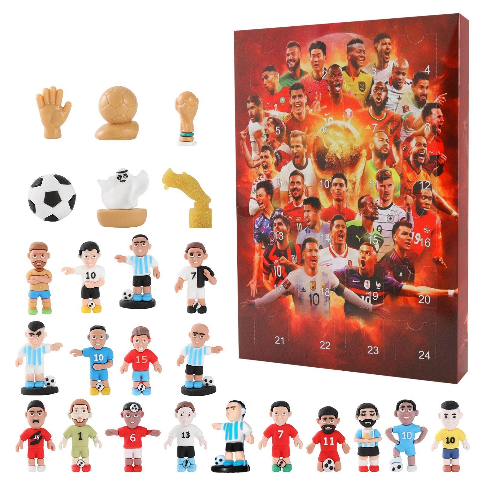 2024 Countdown-Adventskalender Fußball-Set, 24 Tage Bauen Adventskalender Fußball Partygeschenke Sport Geburtstag Weihnachtsbedarf