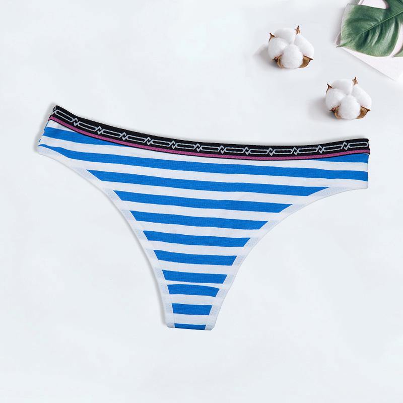 Sexy Tanga Baumwolle Frauen Höschen G-String T-back Weibliche Unterwäsche Slips Dessous Dame Bikini 1 Stück M blau