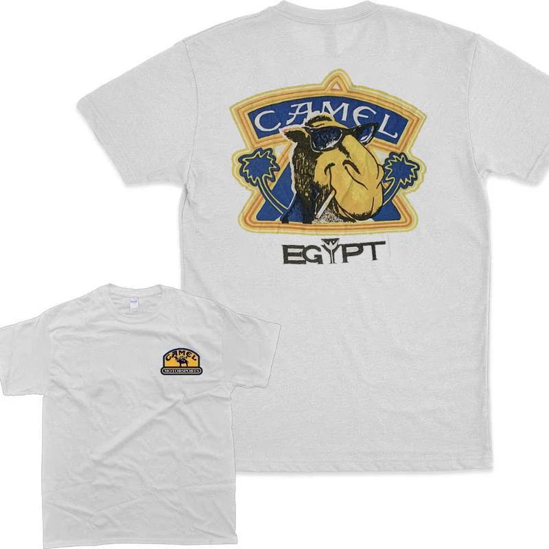 Retro Auto Camel Zigaretten T-Shirt Vintage Baumwolle Oberteile T-Shirt Kurzarm Lässig Streetwear Übergroß Damen Herren Kleidung Motorsport L