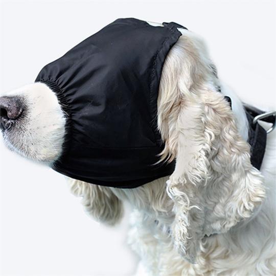 Hunde-Beruhigungskappe, Augenmaske, Nylon-Schattierung, Haustier-Angstmaske, Maulkorb, Augenbinde für Hunde, zur Fellpflege, Anti-Auto-Krankheit L schwarz